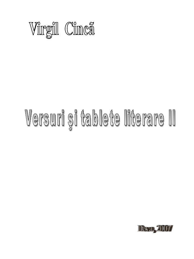 Virgil Versuri Si Tablete Literare II | PDF