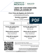 Certificado de Vacunación Contra La Covid-19: Clave Única de Registro de Población: Nombre Completo