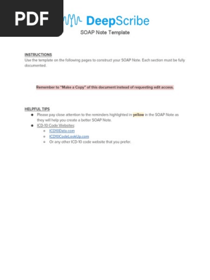 SOAP Note Template with Example