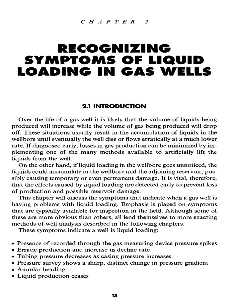 Symptoms of Liquid Loading in Gas Wells | PDF | Casing (Borehole ...