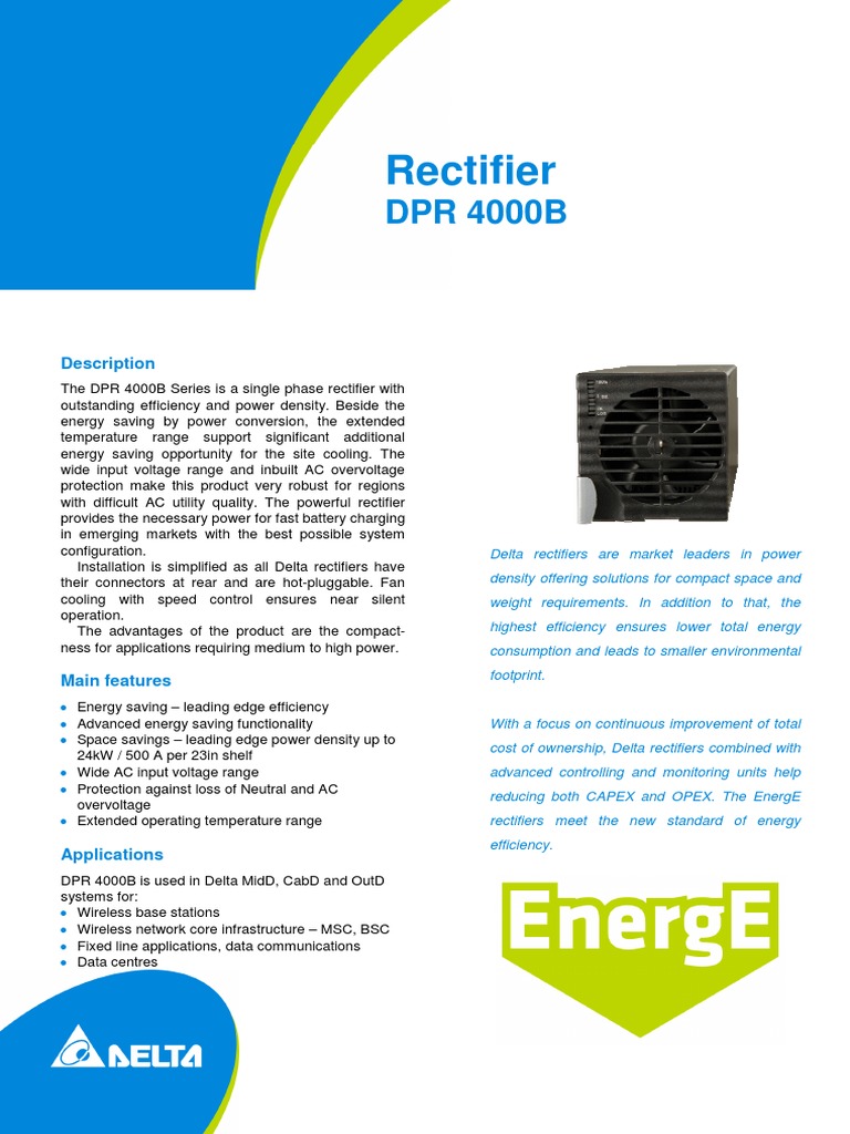 Rectifier: DPR 4000B | PDF | Rectifier | Alternating Current