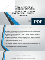 A Study On Impact of Teamwork On Employee Performance at Reliance Jio Infocomm Limited, Chennai