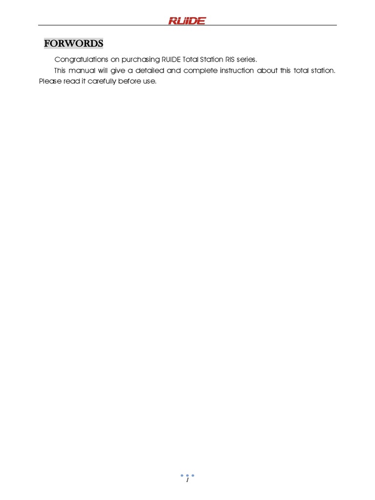RUIDE Total Station RIS Manual | PDF | Computers