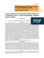 Factors Influencing The Ineffective Male Involvement in Antenatal Care in Ishaka Municipality, Bushenyi District, Uganda