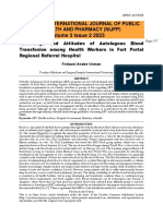 Knowledge and Attitudes of Autologous Blood Transfusion Among Health Workers in Fort Portal Regional Referral Hospital