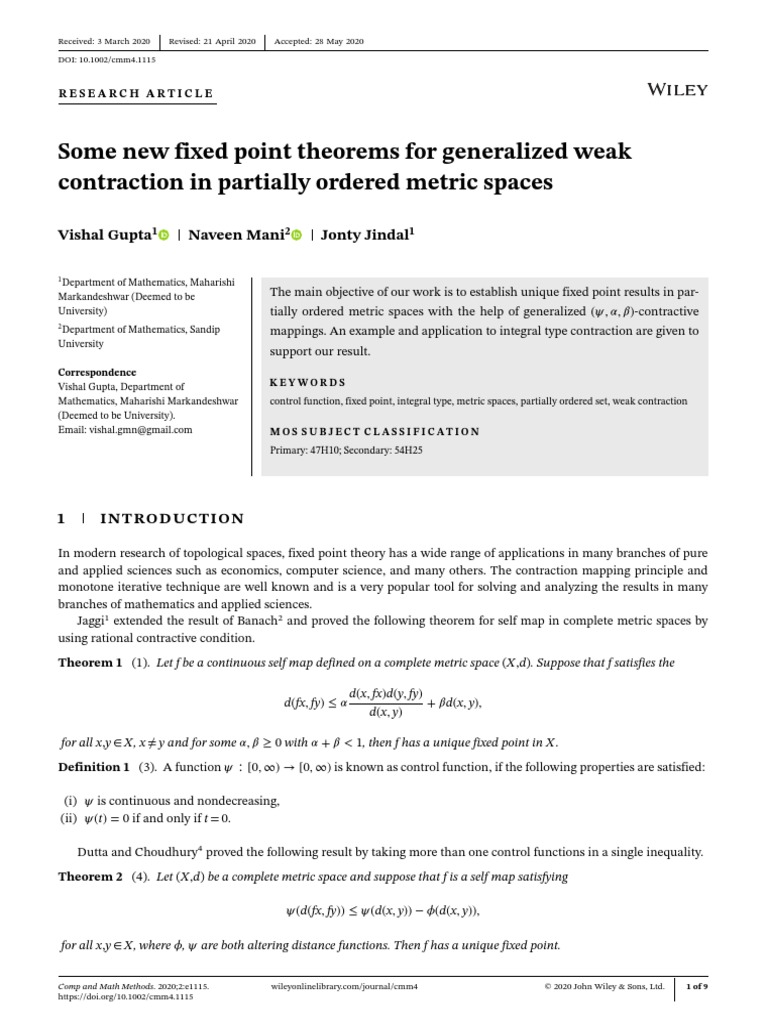 Some New Fixed Point Theorems For Generalized Weak Contraction in ...