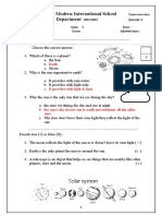 Grade 1 Quiz 4.2 Day & Night Sky Model Answer.