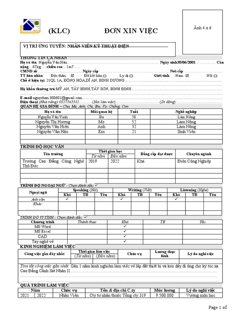 Application - Form KLC 180222 | PDF