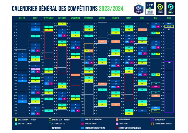 Calendrier général des compétitions 2023/2024