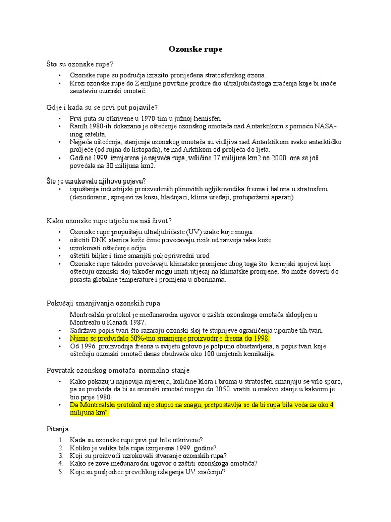 Ozonske Rupe | PDF