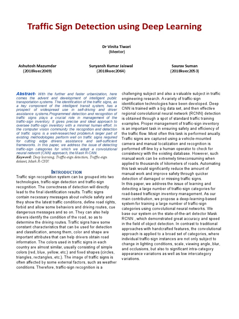 Traffic Sign Detection Pdf Cybernetics Computational Neuroscience
