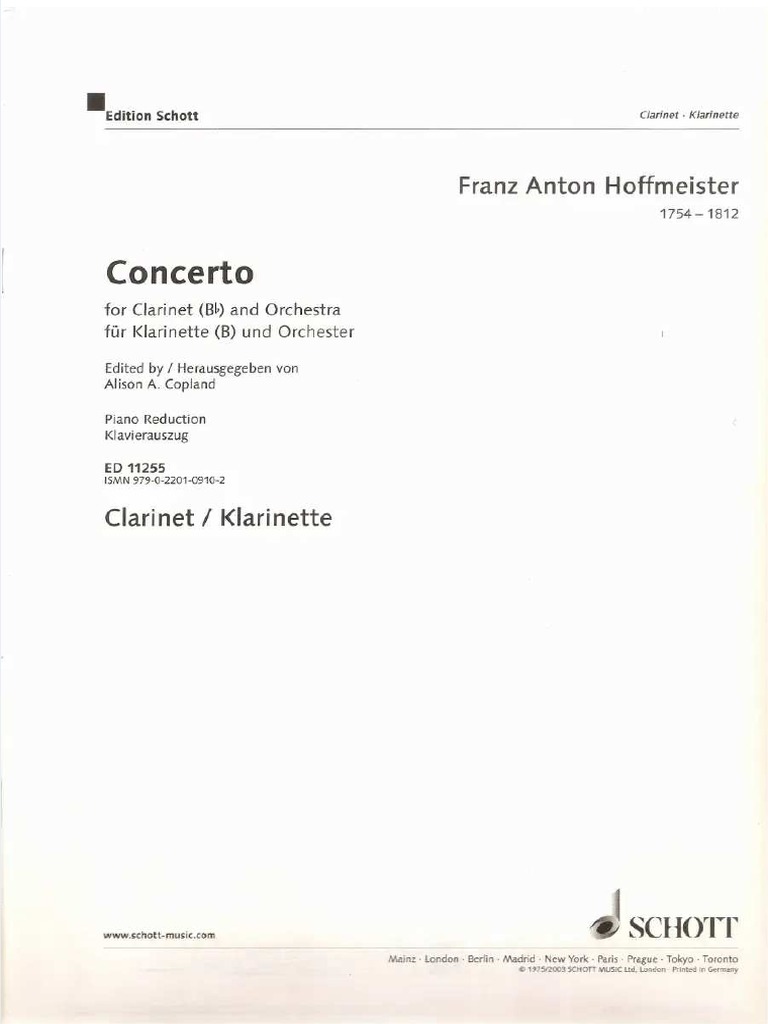 Hoffmeister Concerto PDF Classical Music Orchestras