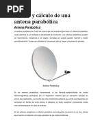 Diseño y Cálculo de Una Antena Parabólica