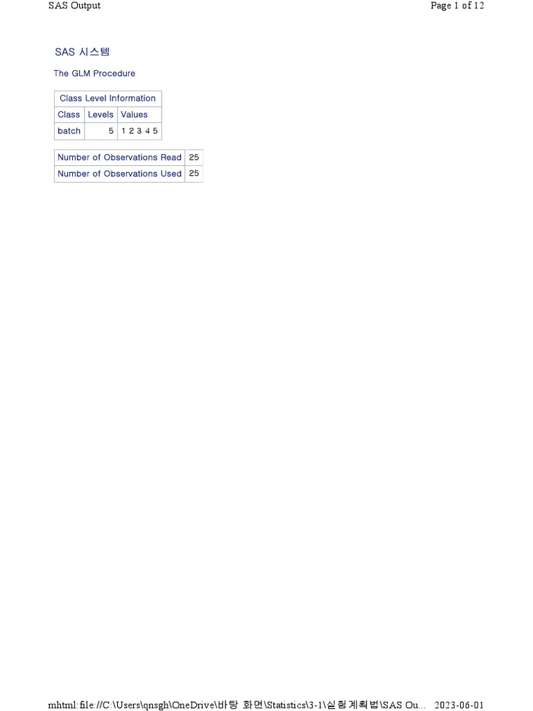 Hw4 2 sas output pdf errors and residuals variance