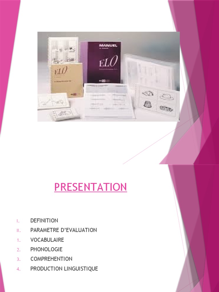 Évaluation du Langage Oral E.L.O. | PDF