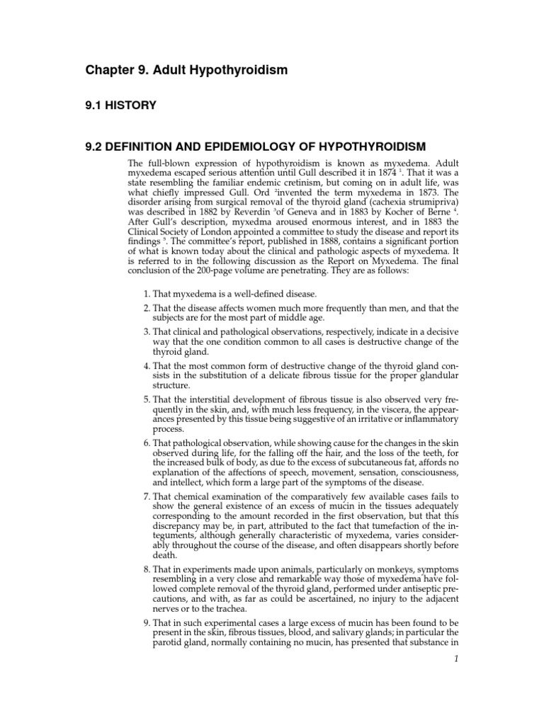 Chapter9 Adult Hypothyroidism | PDF | Hypothyroidism | Thyroid ...