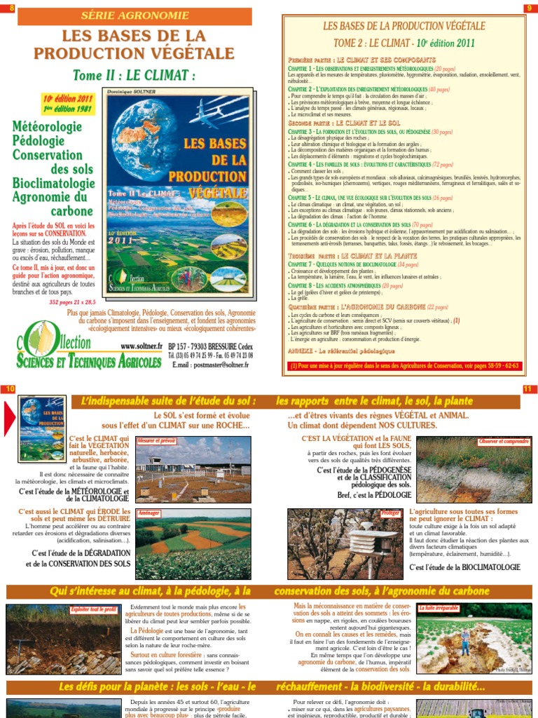 Conservation des sols et climat en agronomie | PDF | Sol (pédologie ...