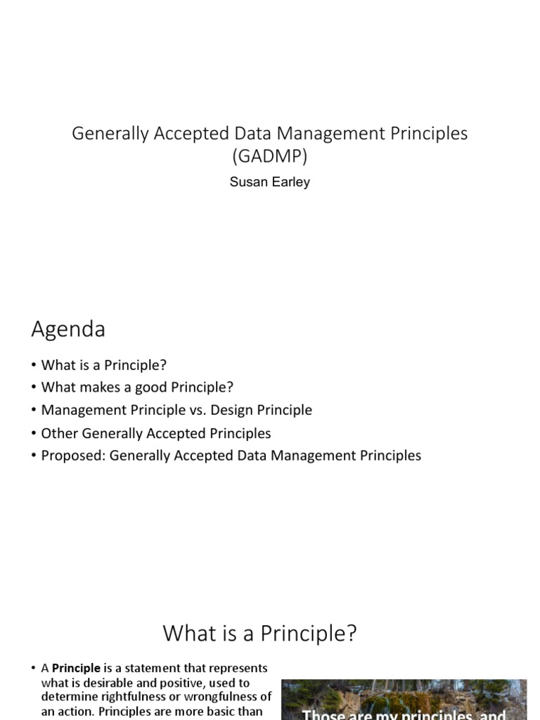 Generally Accepted Data Management Principles | PDF | Data | Life Cycle ...