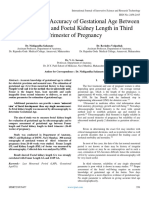 Comparison and Accuracy of Gestational Age Between Femur Length and Foetal Kidney Length in Third Trimester of Pregnancy