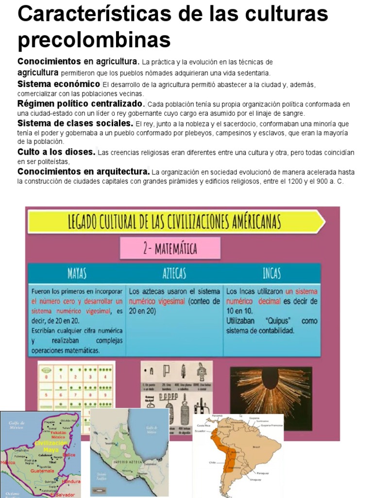 Características de Las Culturas Precolombinas | PDF | Américas ...