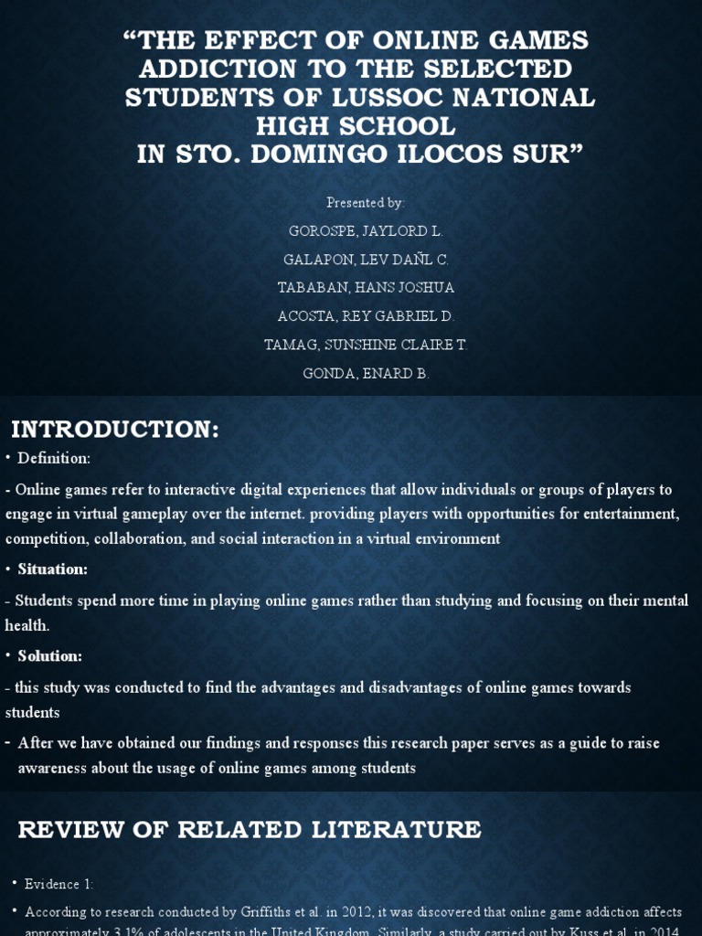 The Effect of Online Games Addiction To | PDF | Psychotherapy | Social ...