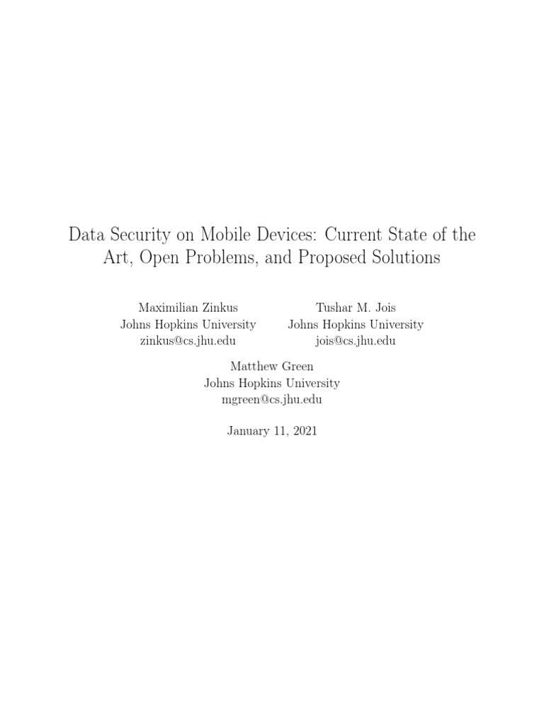 Mobile Device Data Security Insights | PDF | I Cloud | Android ...