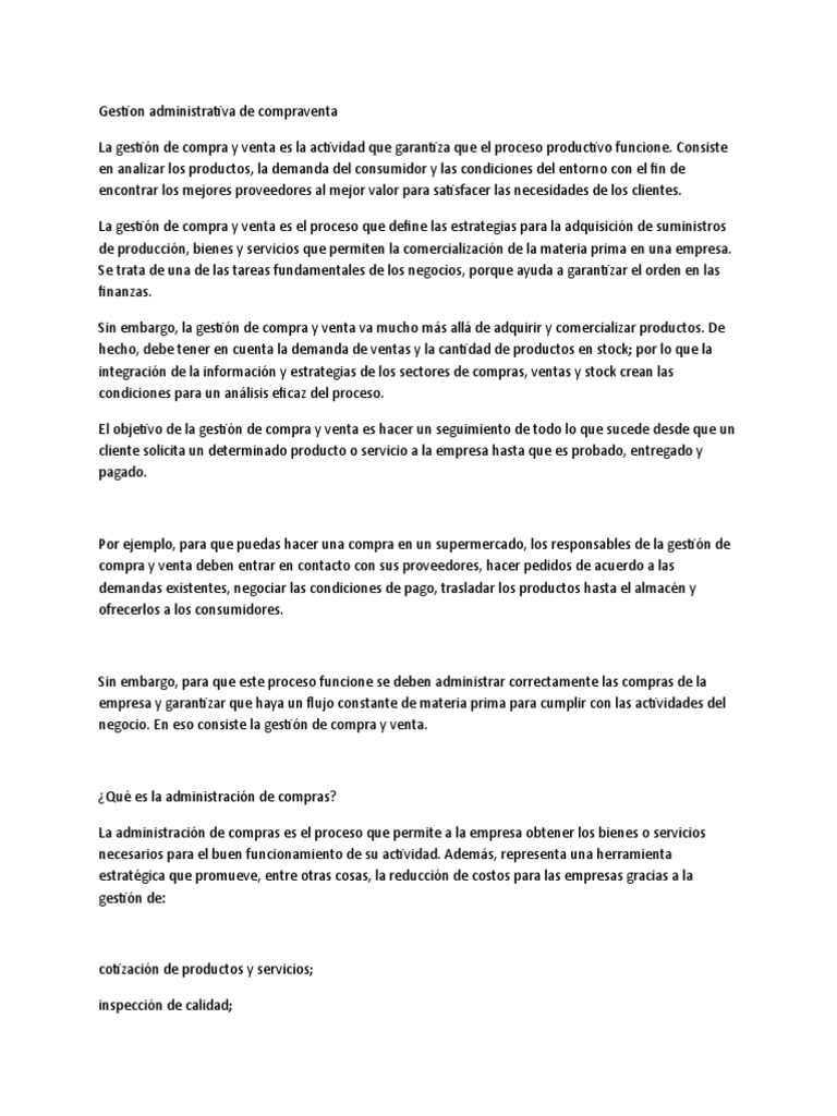 Gestión Eficiente de Compras y Ventas | PDF | Marketing | Cliente