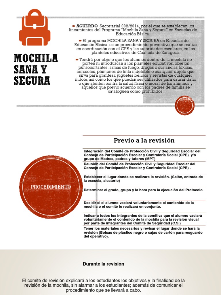 Protocolo Mochila Sana y Segura | PDF | Salud y bienestar