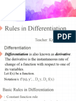 Rules in Differentiation