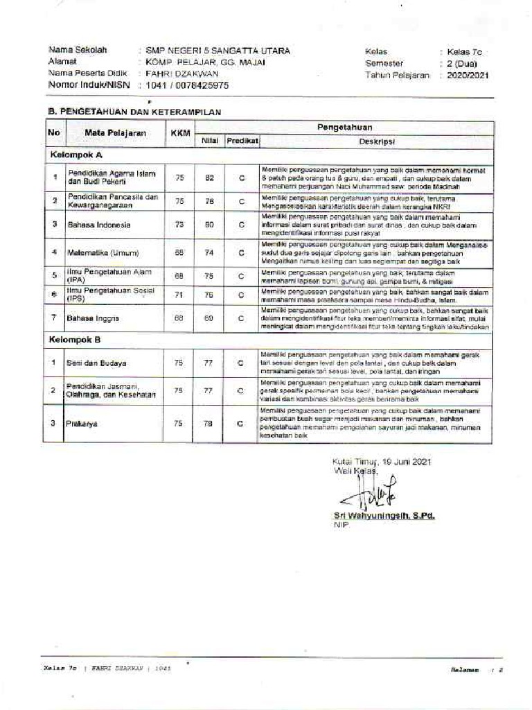 Rapor Semester 2 | PDF