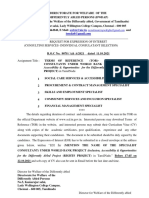 Terms of References For 5 Specialist Consultants Under World Bank Project