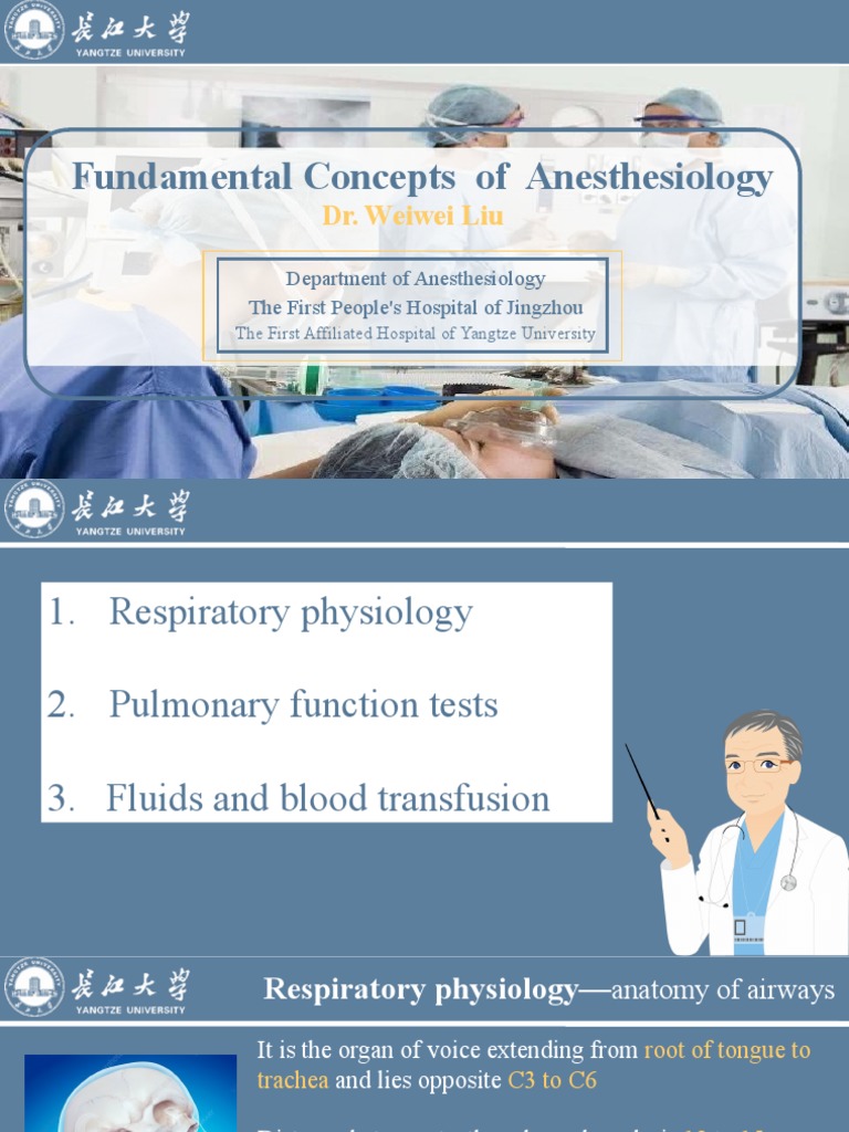 Fundamental Concepts of Anesthesiology Dr. Weiwei Liu PDF