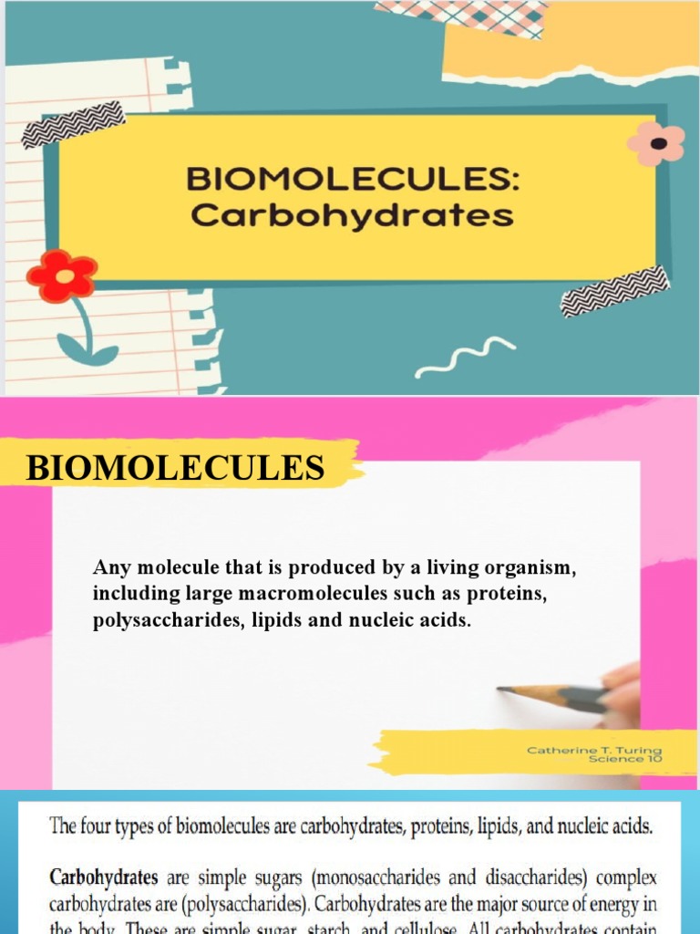 Science 4th Quarter Biomolecules PDF Polysaccharide Glucose
