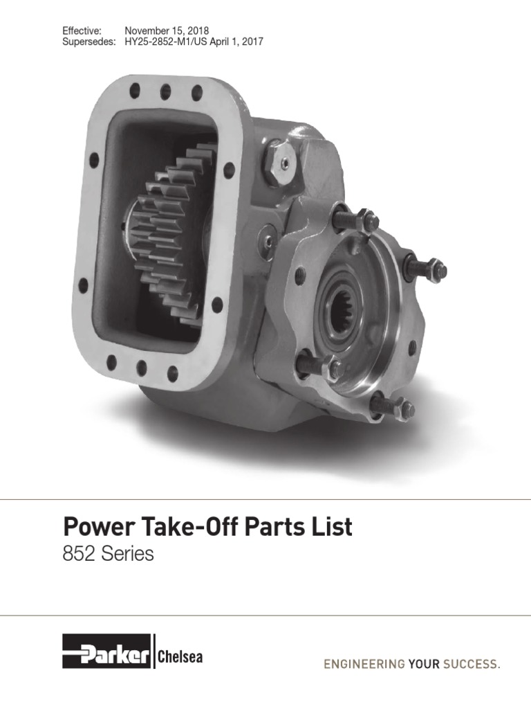 Power TakeOff Parts List 852 Series PDF Gear Screw