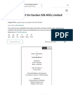 Project Report On Garden Silk Mills Limited - PDF - Sales - Promotion (Marketing)