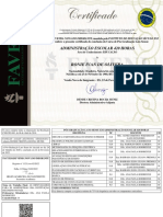 Certificado de Conclusão de Curso - COM FUNDO (Pós-Graduação) - RONIE IVAN DE OLIVERA - ADMINISTRAÇÃO ESCOLAR 420 HORAS