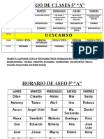 Horario de Clases 5º A Anais