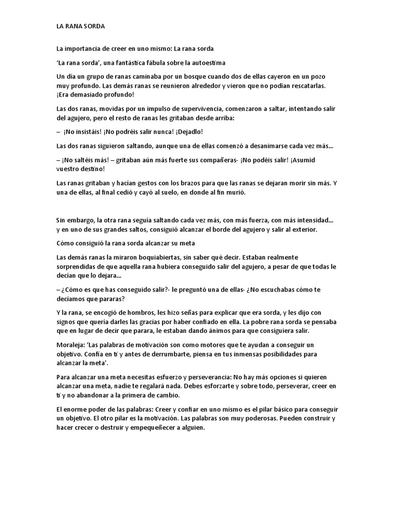 La Importancia de Creer en Uno Mismo | PDF