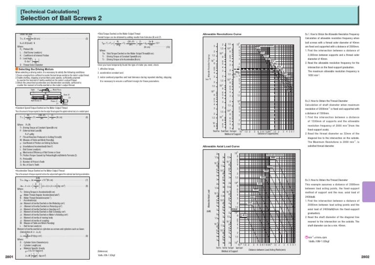 Selection of Ball Screws 2 - MISUMI | Download Free PDF | Gear | Torque