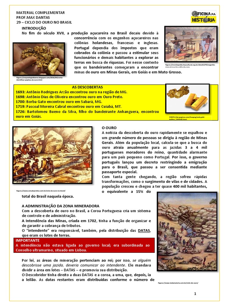 Ciclo do Ouro no Brasil Colonial | PDF | Brasil | Portugal