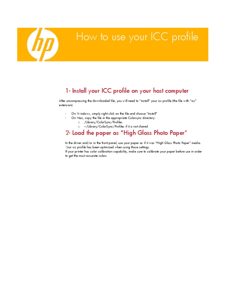How To Use Your HP Premium SemiGloss Proofing Paper Icc Profile