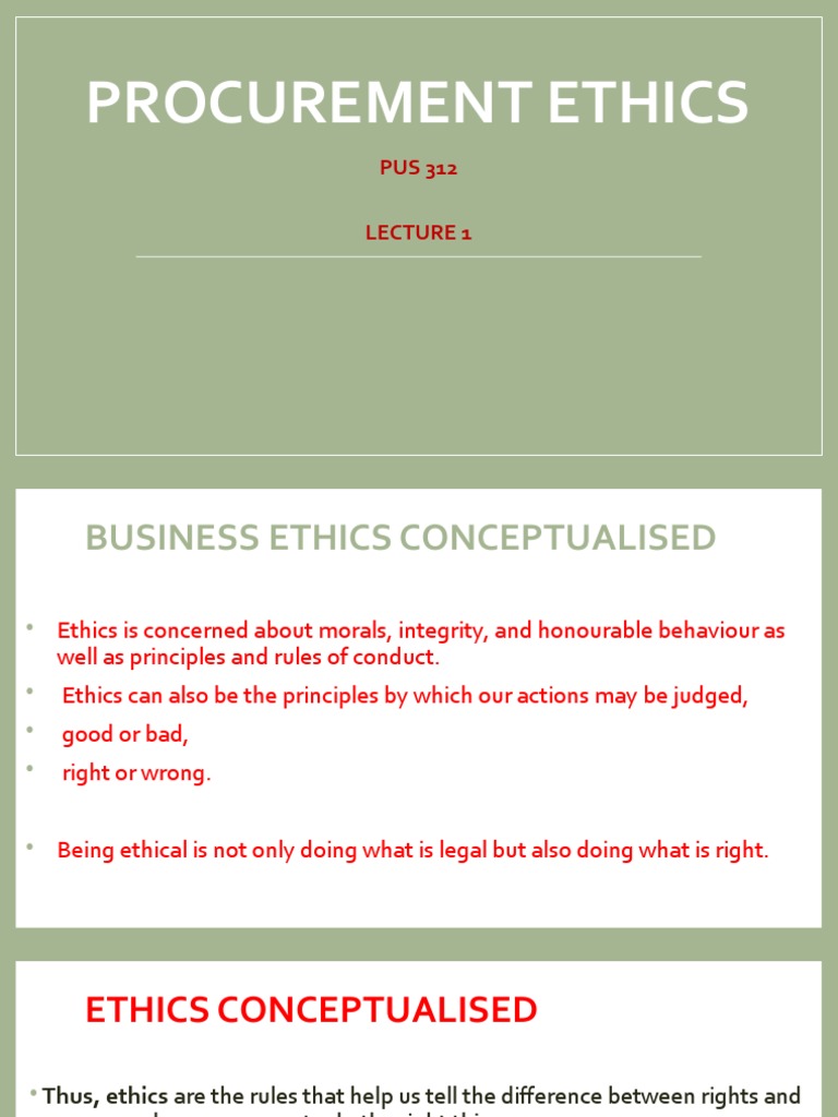 Ethics lecture 1 pdf gratuity conflict of interest