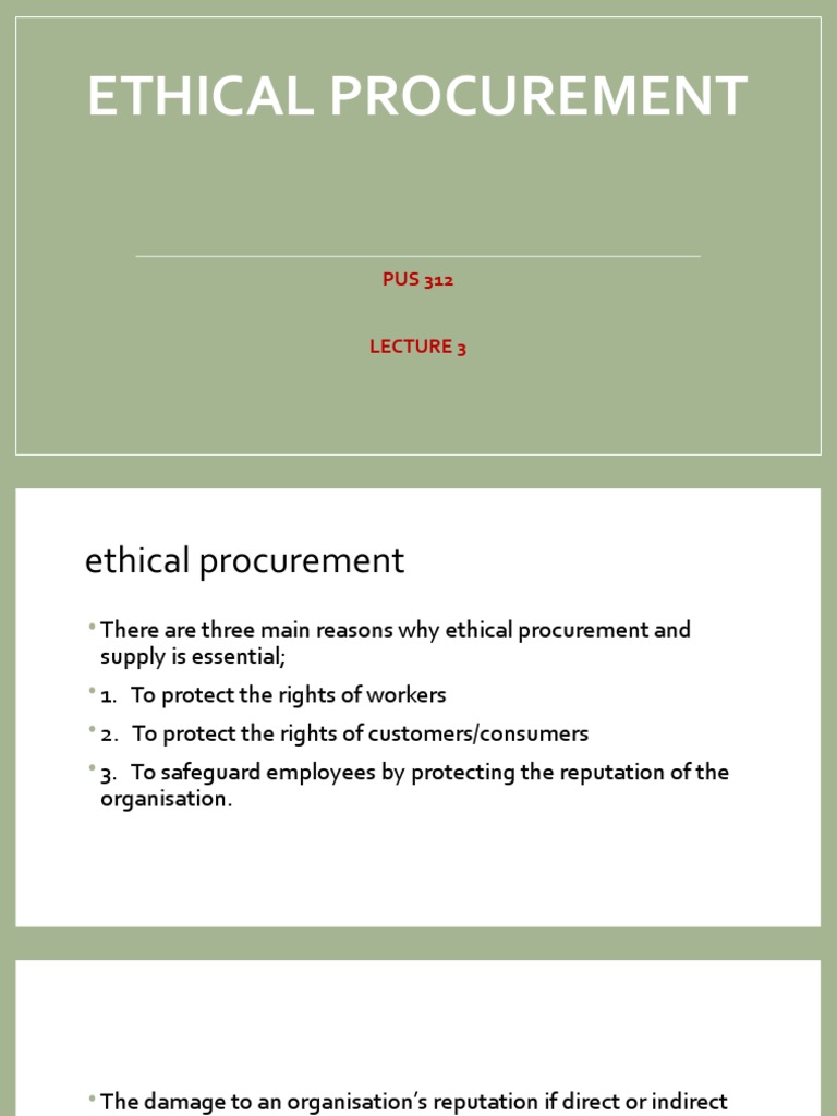 Ethical Procurement Lecture 3 Pdf Procurement Whistleblower