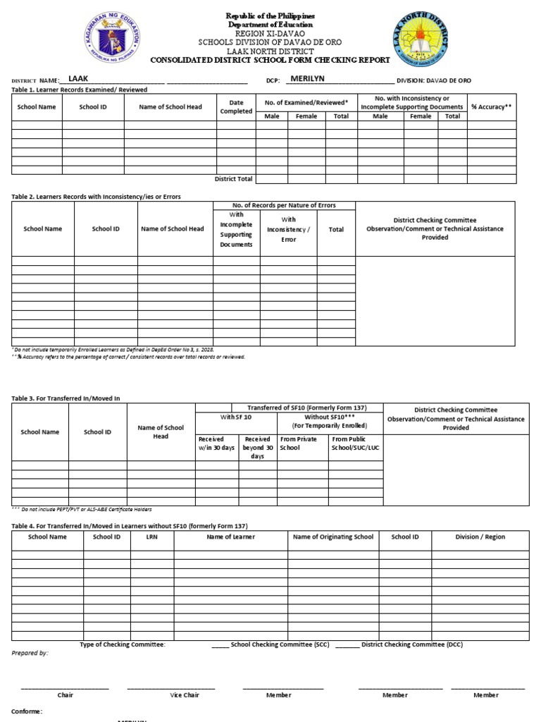 LAAKNORTHDistrictSchoolFormsCheckingReport.SFCR2.232 PDF