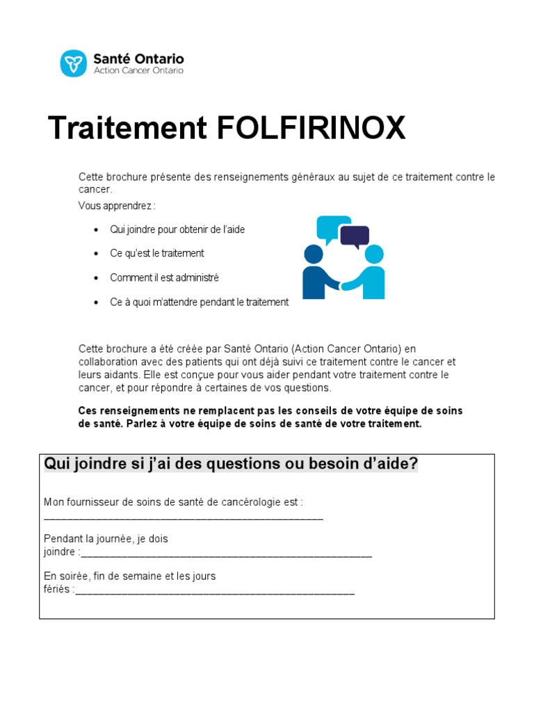 Folfirinox FR | PDF | Fièvre | Saignement