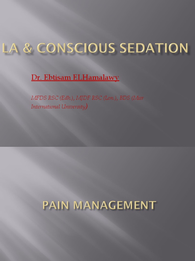 Local Anesthesia and Concious Sedation PDF