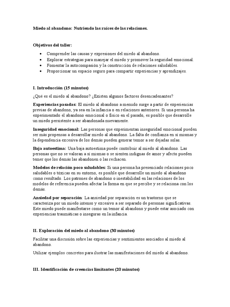 Estrategias para Superar el Miedo al Abandono | PDF | Las emociones ...