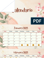 Light Grayish Orange Aesthetic Desk 2023 Calendar