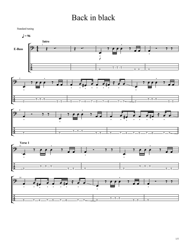 Acdc back in black bass pdf pdf song structure songs
