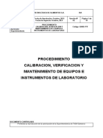 p17 Procedimiento Calibración, Verificacion y Mantenimiento de Equipos e Instrumentos de Laboratorio